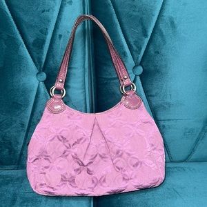 Coach fabric small purple shoulder bag. Excellent used condition.